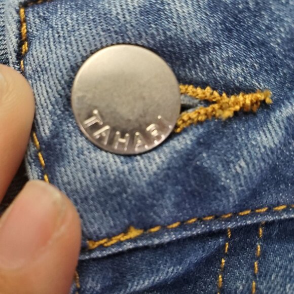 Tahari Jeans Women’s Size 16 Blue Kelly Skinny Distressed Stretch Denim - Picture 10 of 13